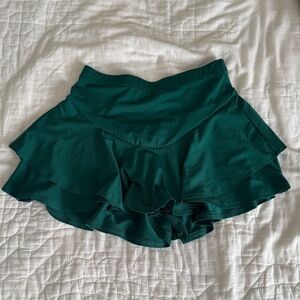 NWT SHEIN EZwear High Waist Ruffle Hem Skort Dark Green / 4(S)
